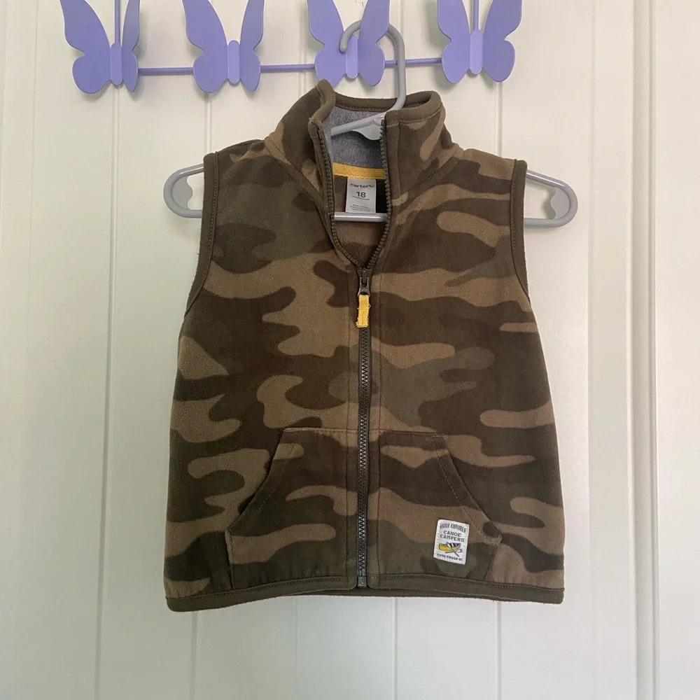Carter’s baby boy’s camouflage fleece vest — 18 months